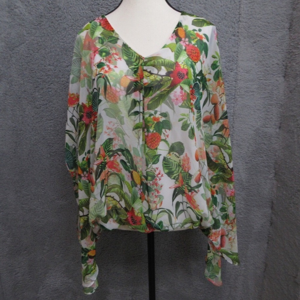 Catherine Shirt Womens M Green Floral‎ Fairycore Fairy Earthy Ethereal Whimsical